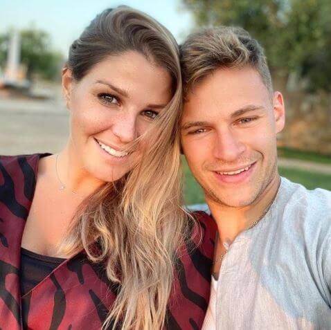 Berthold Kimmich’s son, Joshua Kimmich, with his girlfriend, Lina.